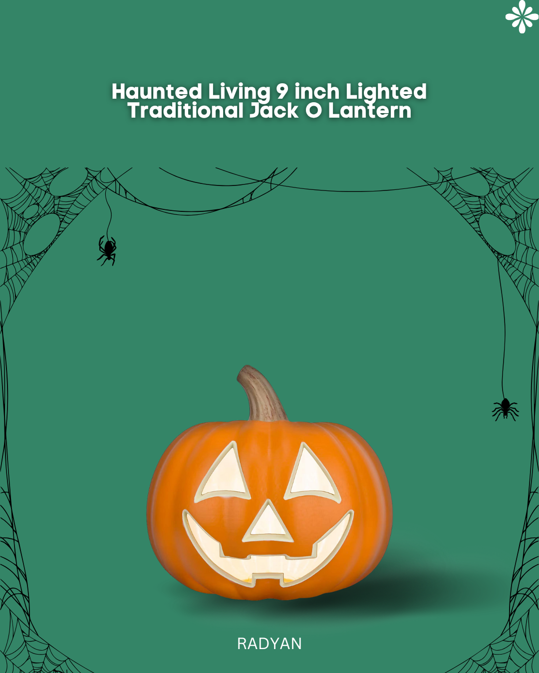 Haunted Living 9 inch Lighted Traditional Jack O Lantern