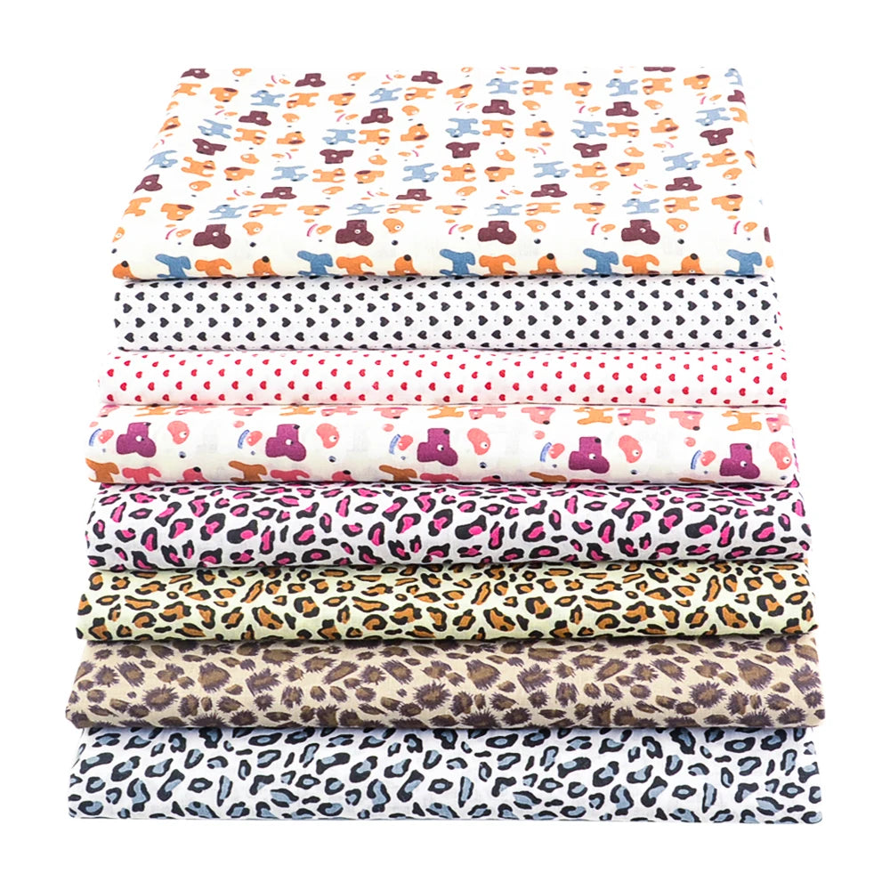 Teramila 8PCS Pack Square Multicolor Printed Cotton Fabric For Sewing Quilt Cloth Needlework Plaid Handicraft Material Patchwork