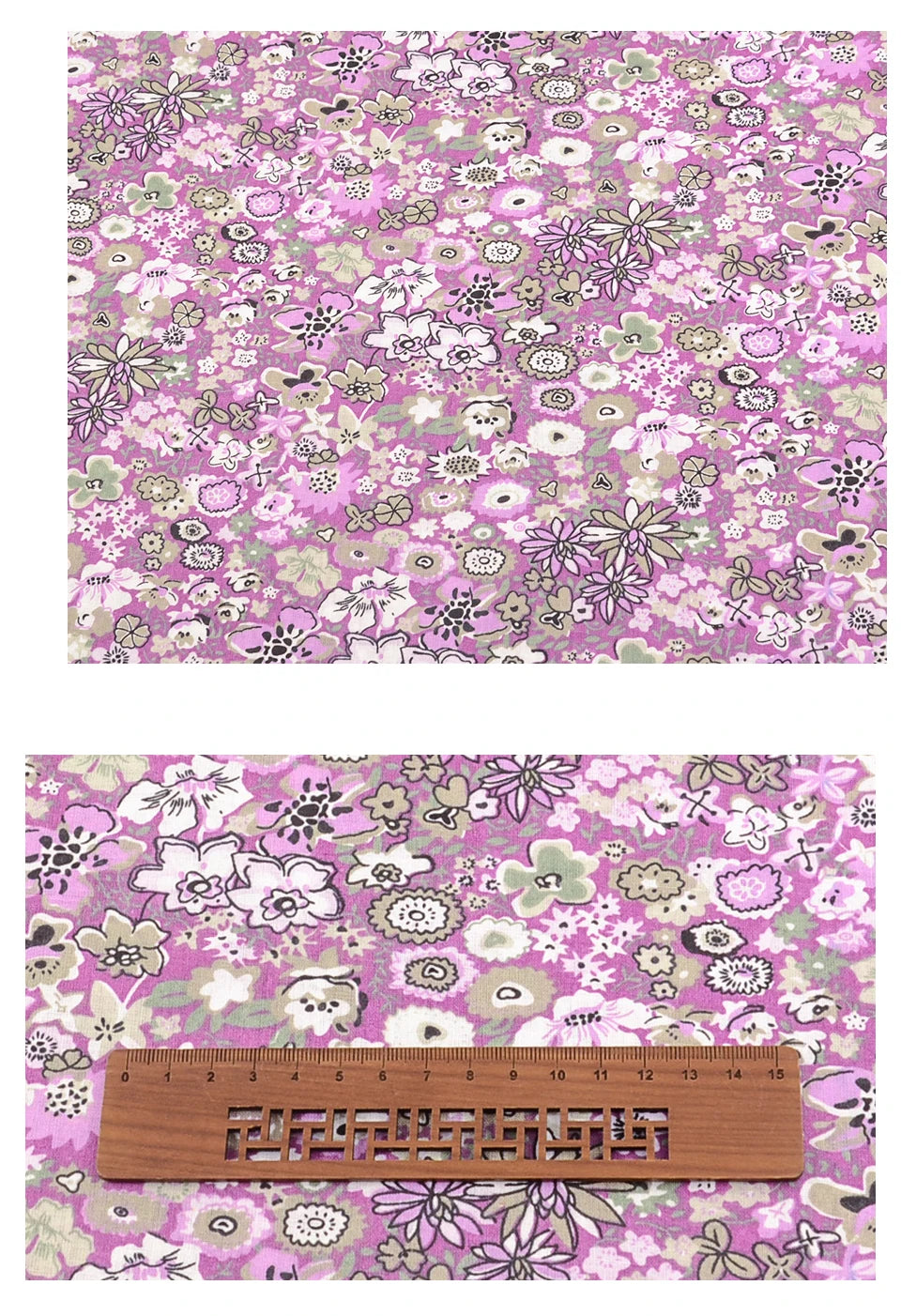 100% Cotton Fabric Pink Purple Pattern Floral Plain Printed Patchwork Cloth DIY Handmade Sewing fabrics in The Meter Needlework