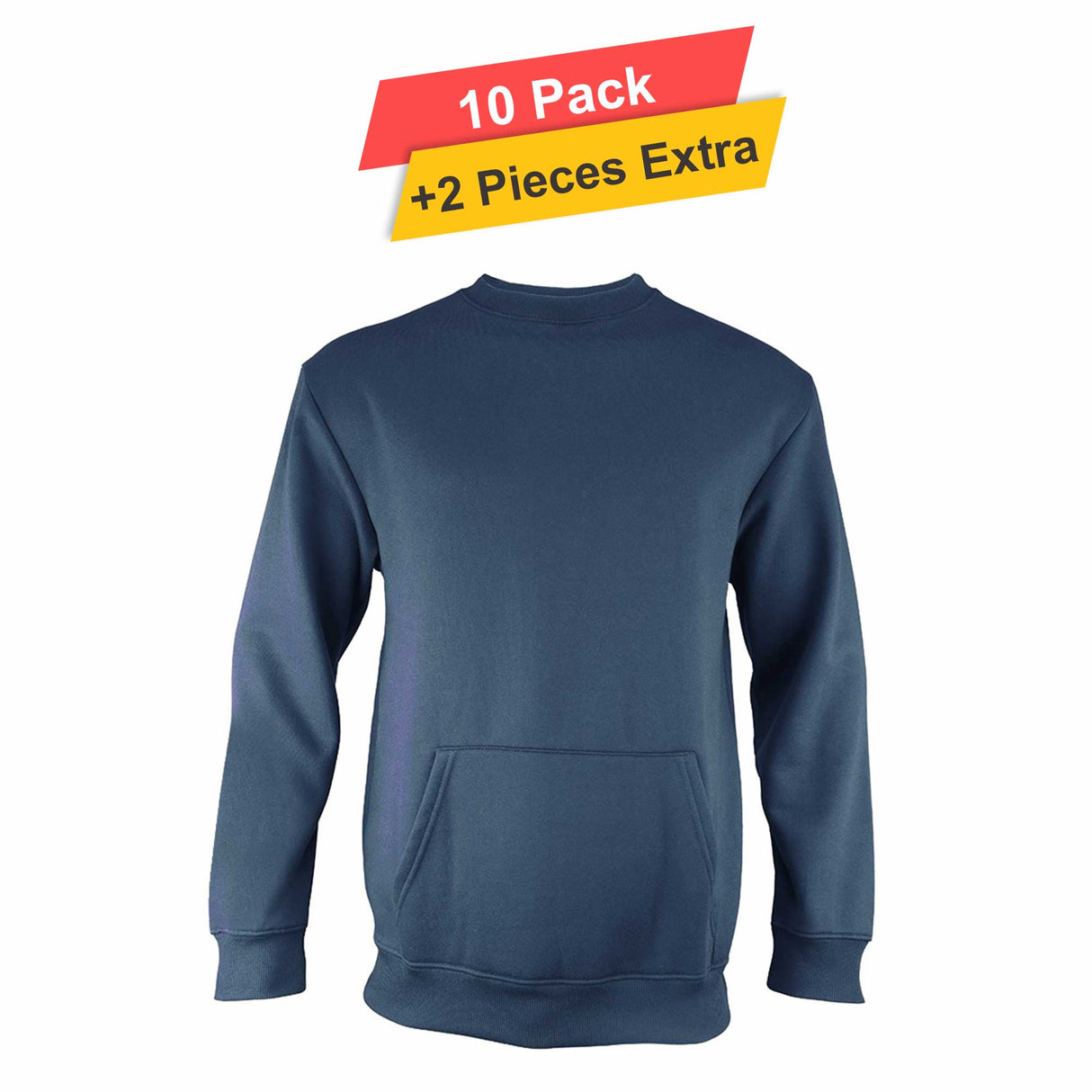 Fleece Pullover Sweatshirt - 10 Pack - 7.62oz/yd2 - 100% Polyester