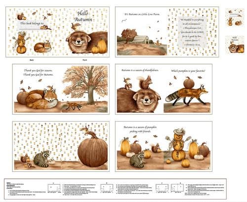 Fabric Panel Henry Glass Little Readers 5 Hello Autumn