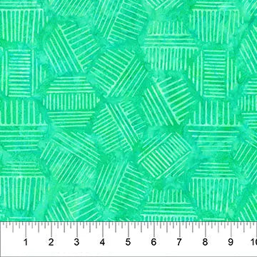 Cotton Print Hexies Aqua 44/45 Fabric
