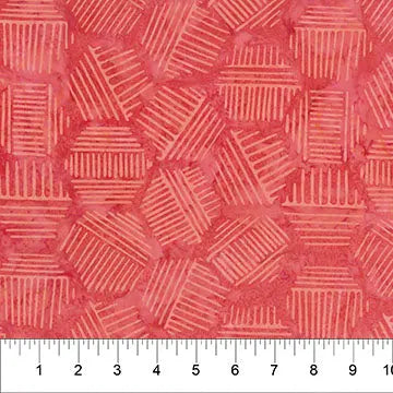 Cotton Hexies Grapefruit Red Fabric 44/45"