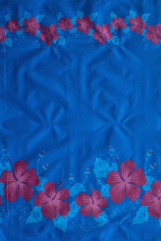 Polyester Fabric Hibiscus Double Border Tropical Print