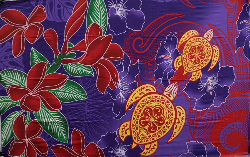 Polyester Sarong Hibiscus Tiare Turtle 72x45