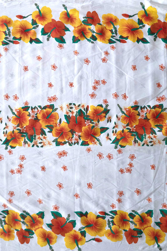 Polyester Hibiscus Triple Border Fabric