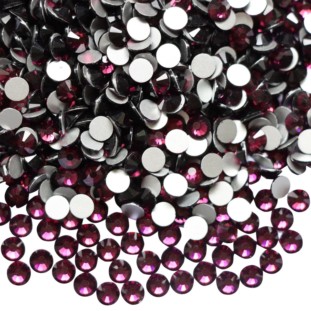 Small Bag Glue On Rhinestones - Flat Back Rhinestone, Amethyst, 2MM To 6MM Sizes (1 Bag)
