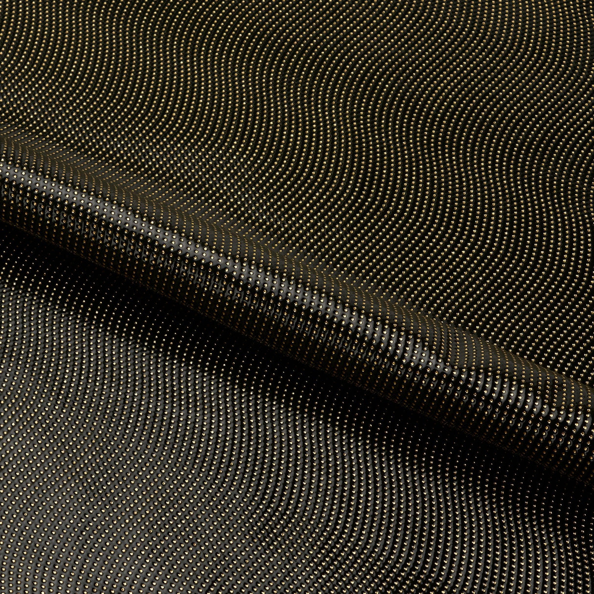Foil Spandex Swirl Black Fabric