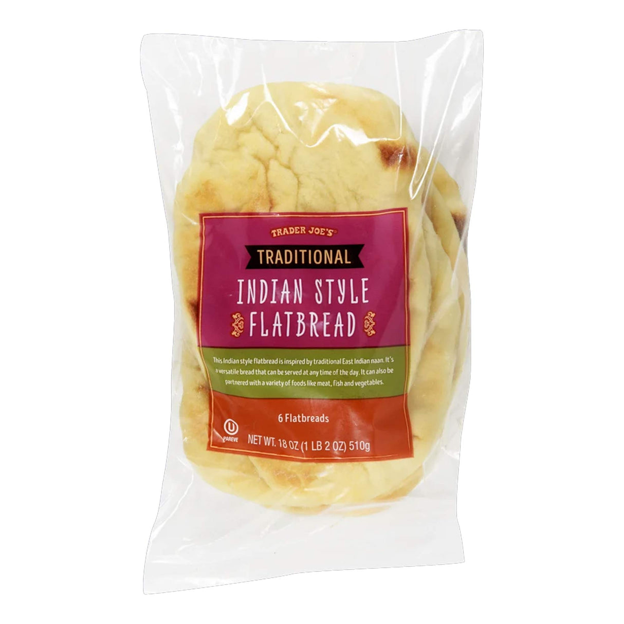 ট্রেডার জো'স ট্র্যাডিশনাল ইন্ডিয়ান স্টাইল ফ্ল্যাটব্রেড ১৮ আউন্স