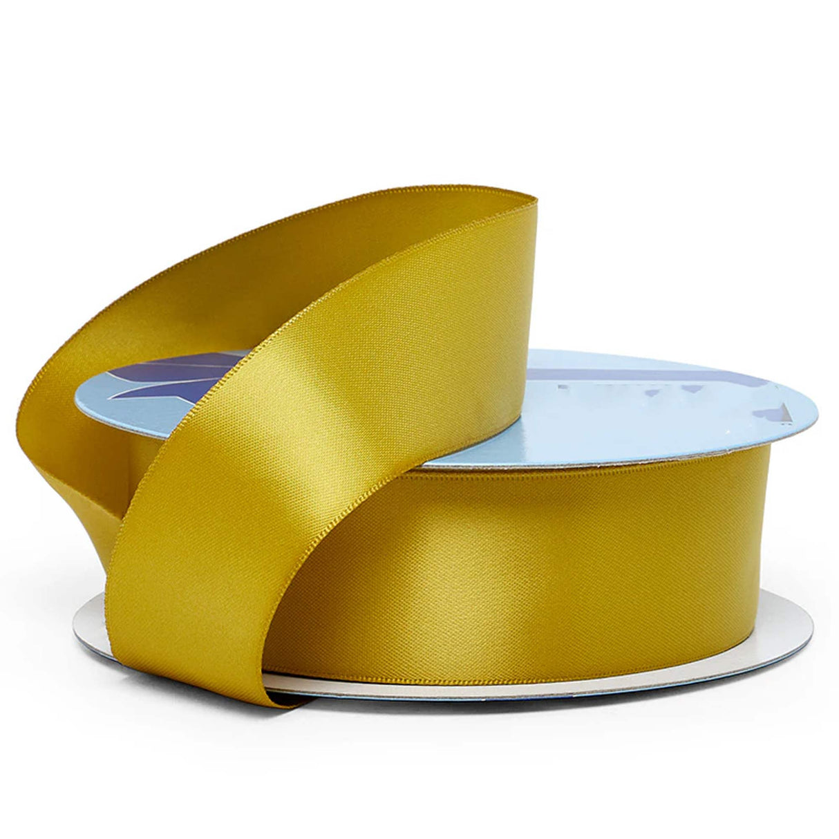 Solid Satin Ribbon for Fresh Bouquets 2 1/2 '' X 25 yd Double Faced 1 / roll Antique Gold