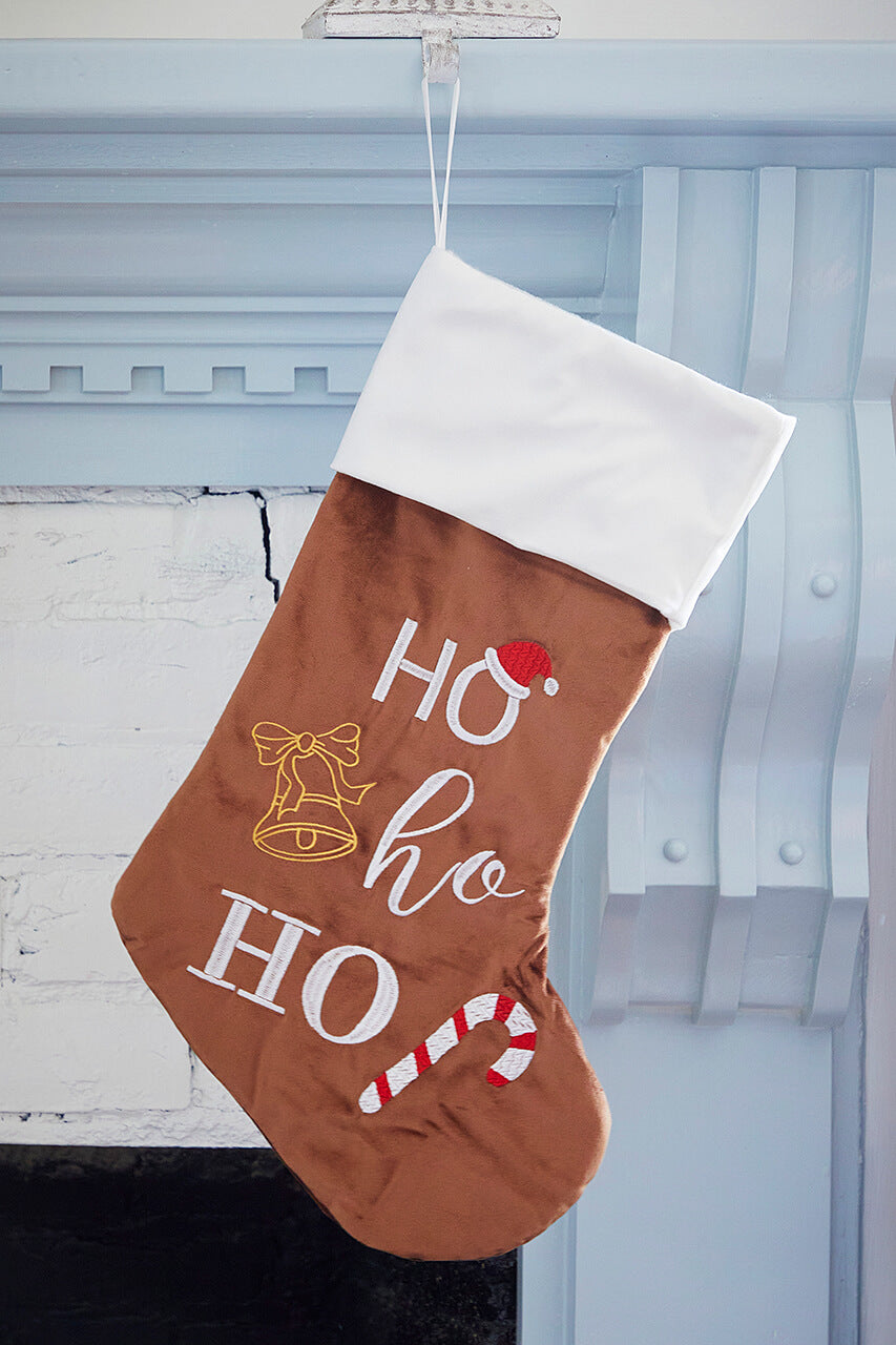 Brown Stocking with Ho Ho Ho