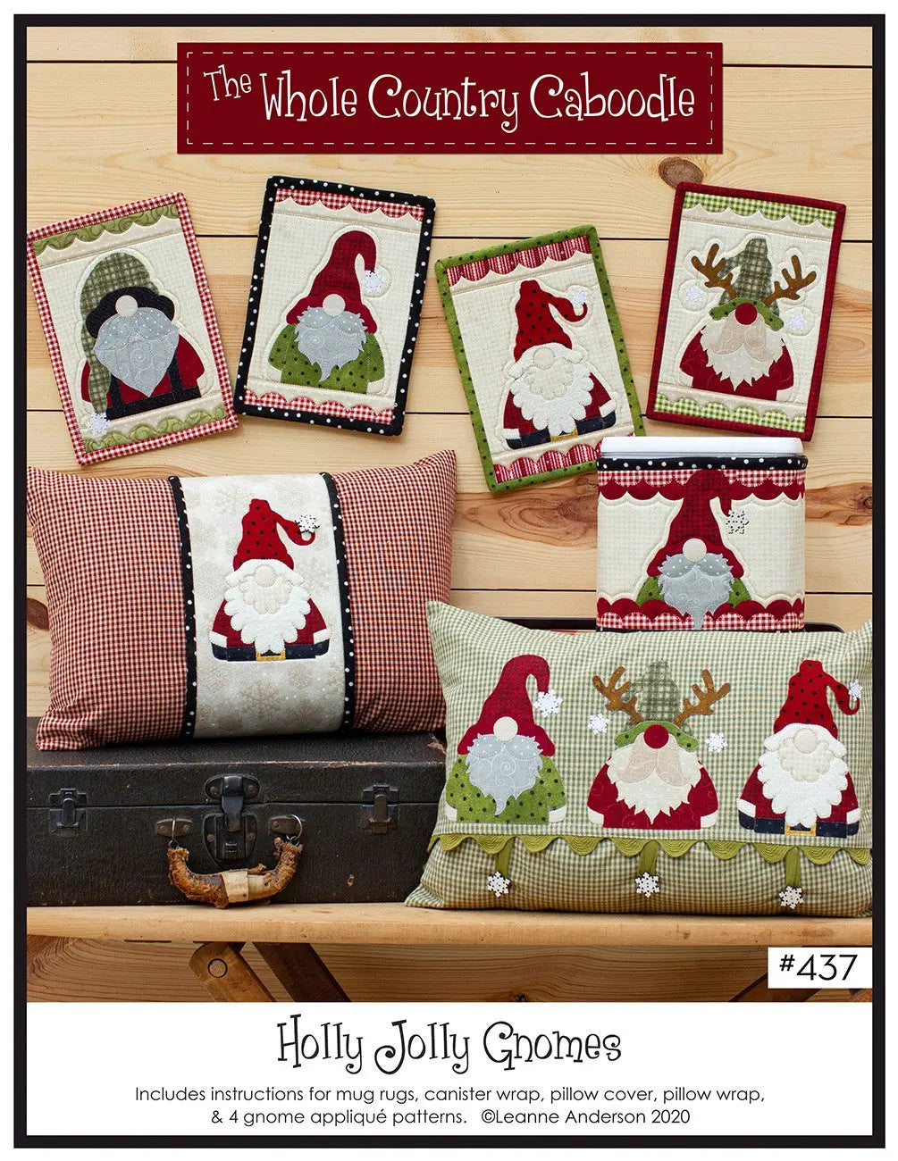 Printed Paper Pattern Holly Jolly Gnomes
