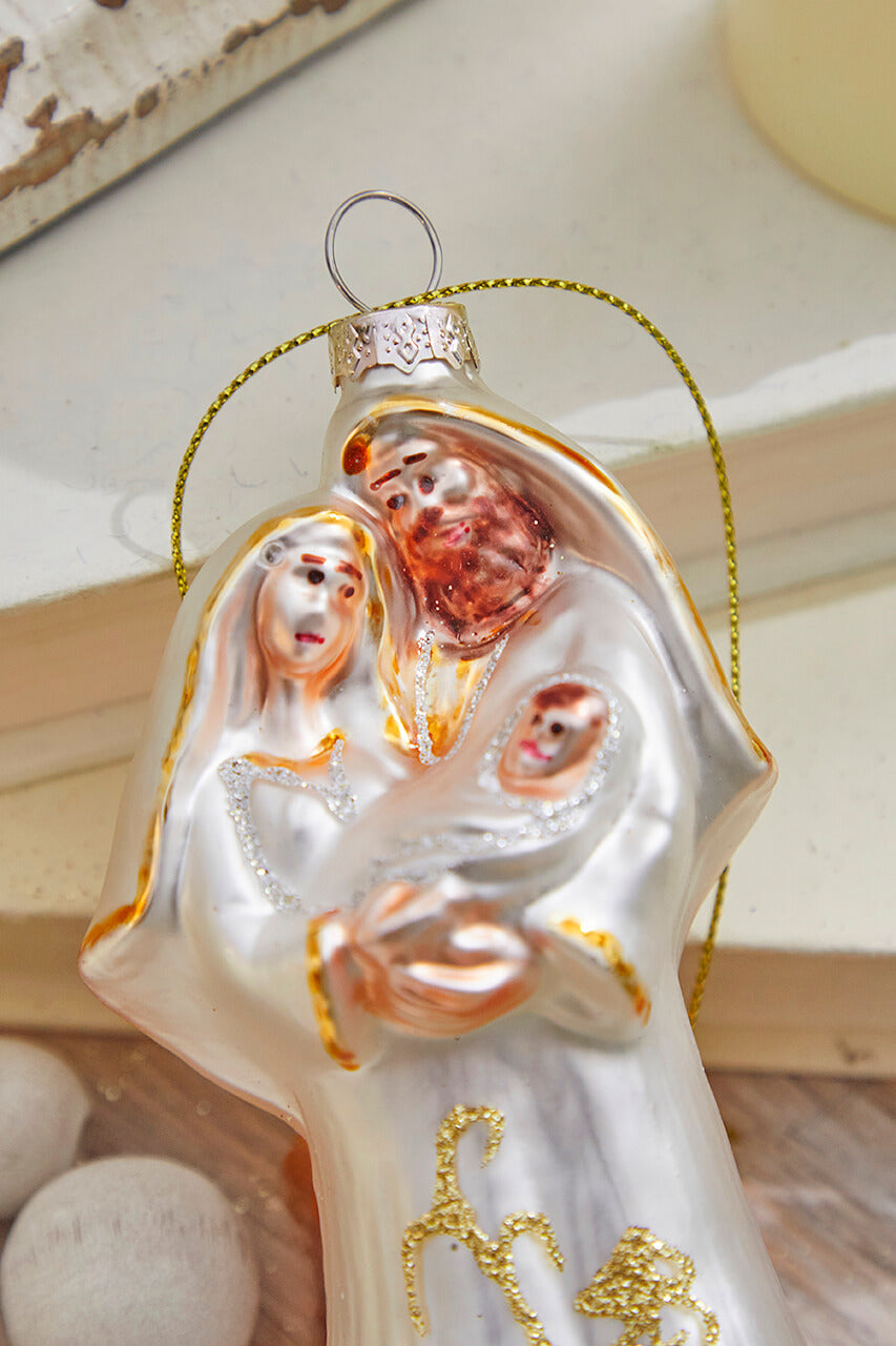 5” Glass Holy Family Ornament