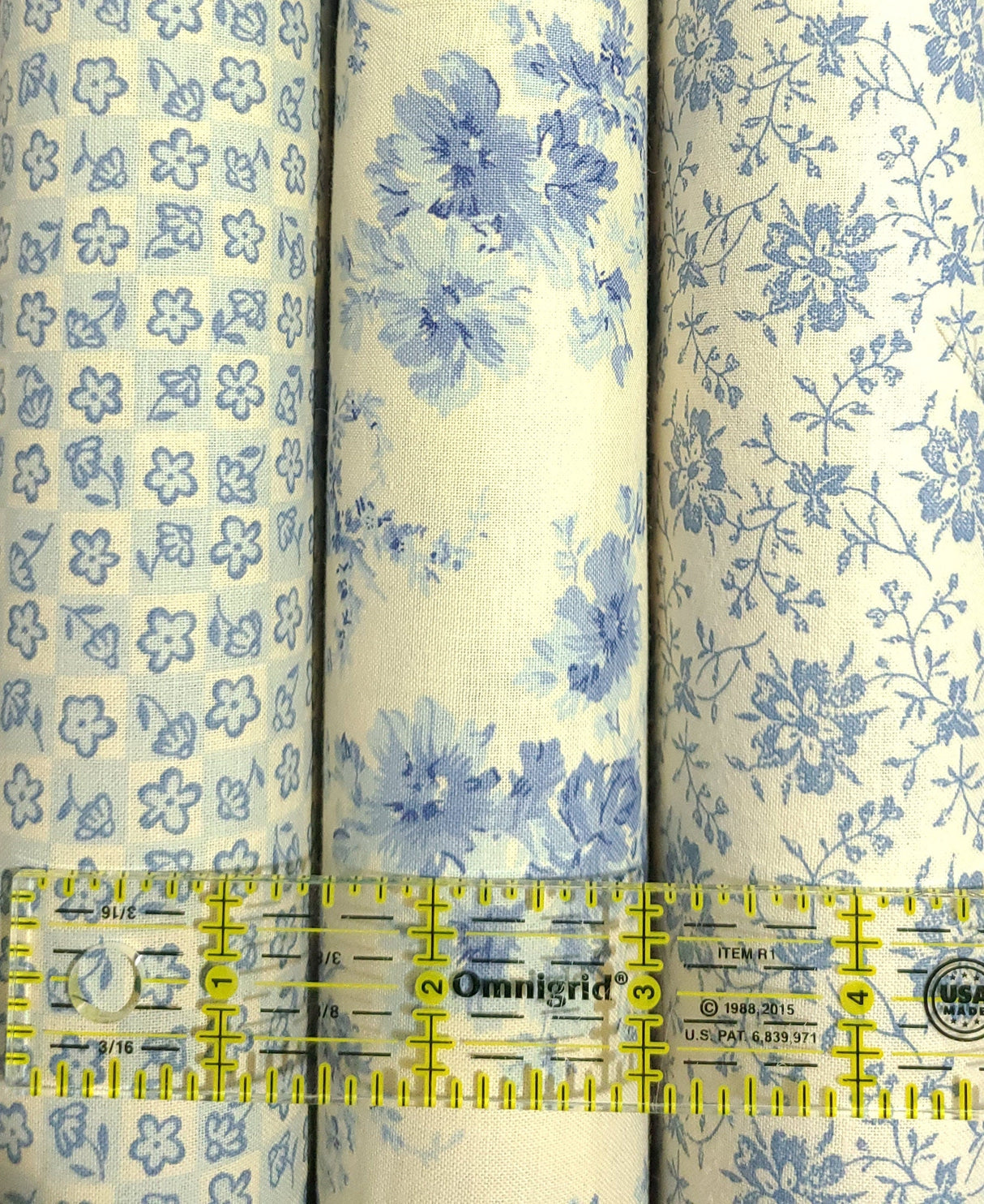 Quilting Cotton Hope Chest Blue Florals 100% Cotton