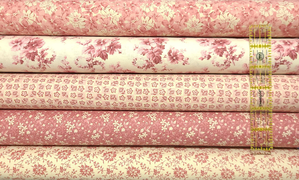 Quilting Cotton Hope Chest Blue Florals 100% Cotton