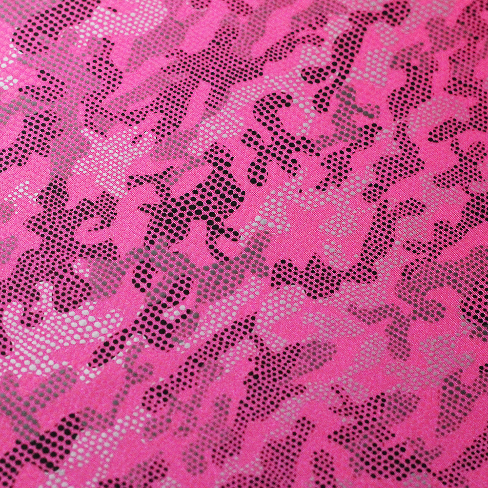 Digital Camo Nylon Spandex Fabric - Lime/Hot Pink Camo Print, 58/60" Width (1 Yard)
