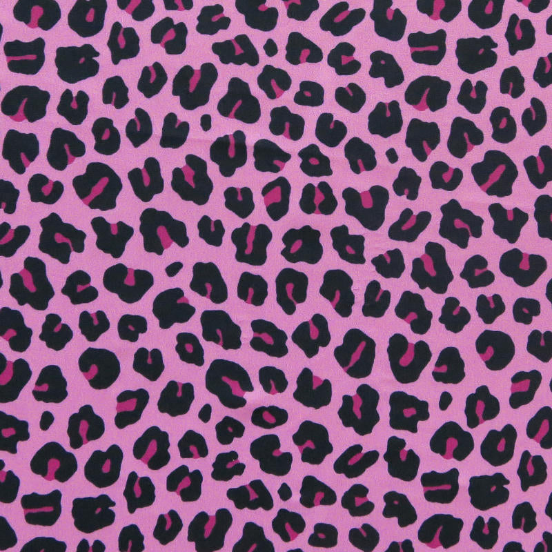 Swim Knit Nylon Spandex Hot Pink Leopard Print