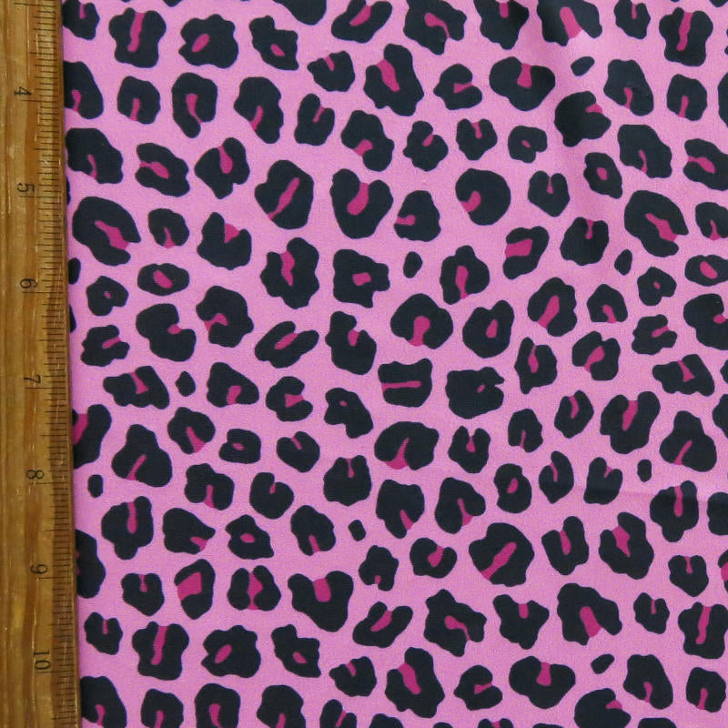 Swim Knit Nylon Spandex Hot Pink Leopard Print