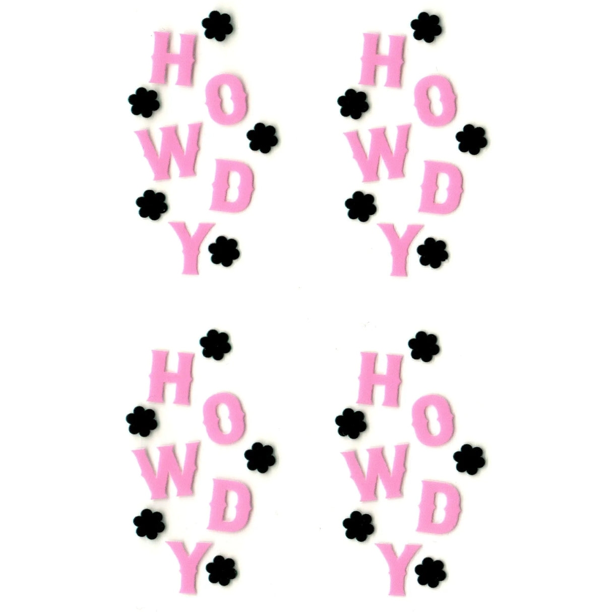 UV DTF Decal - Howdy Pink (4 Decals 2")