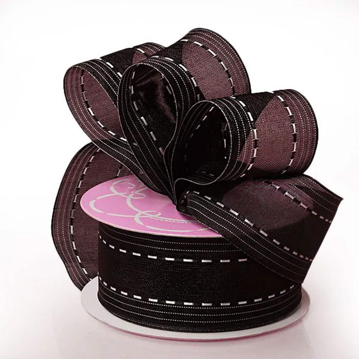 Cecile Organza Ribbon 1 1/2 '' X 25 yd Black Color 1 / roll