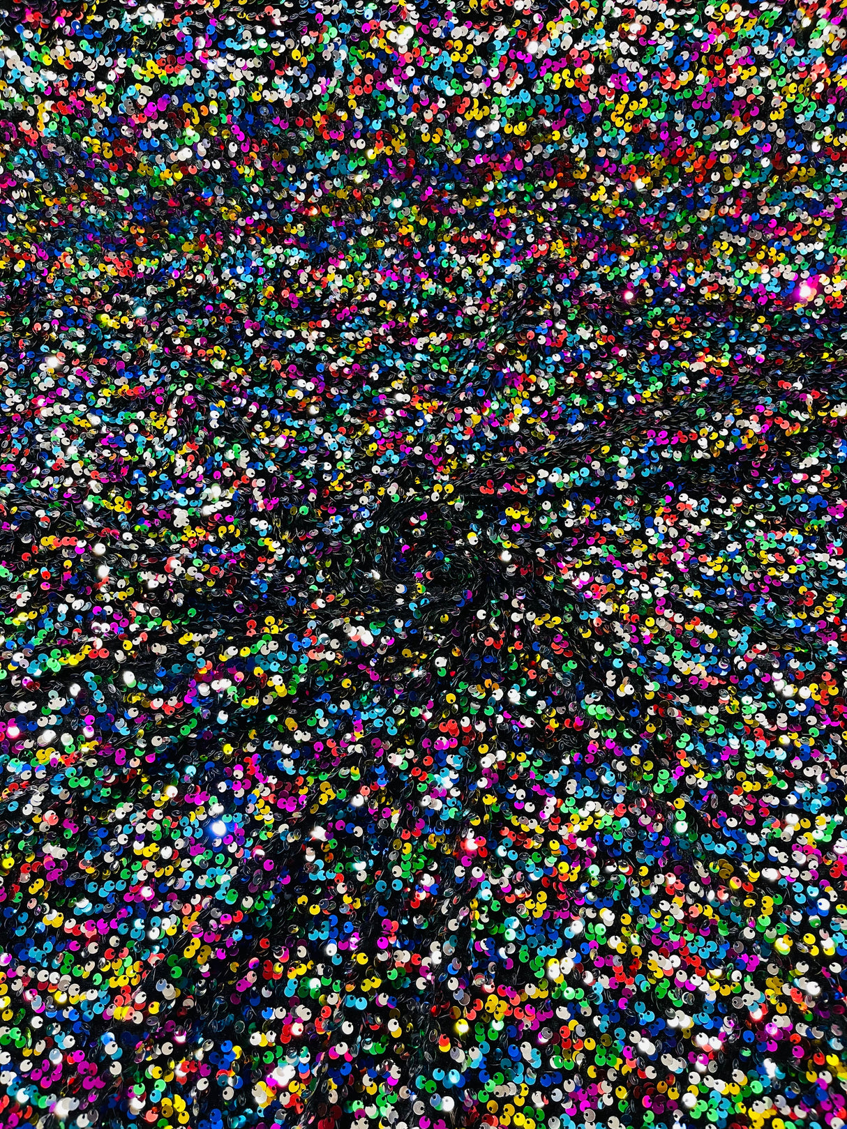 All-Over 5Mm Shiny Sequins Stretch Velvet Fabric - Sequins On Velvet, 54" Width (1 Yard)