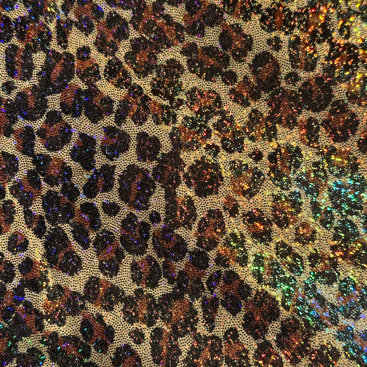 Poly Spandex Leopard Hologram Fabric 60"