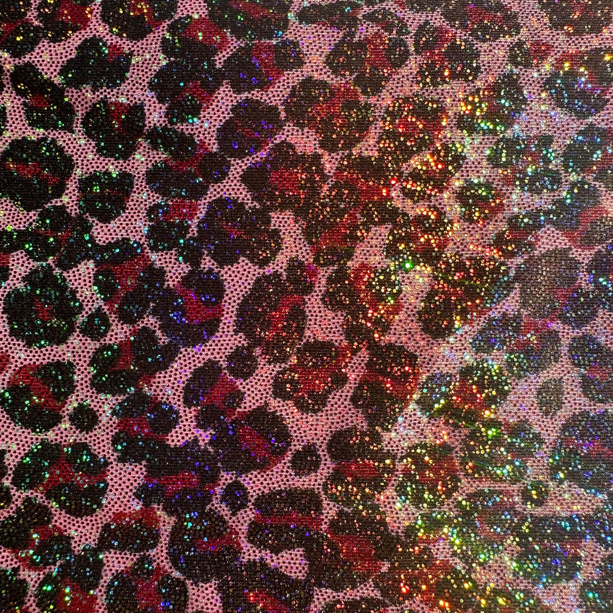 Poly Spandex Leopard Hologram Fabric 60"