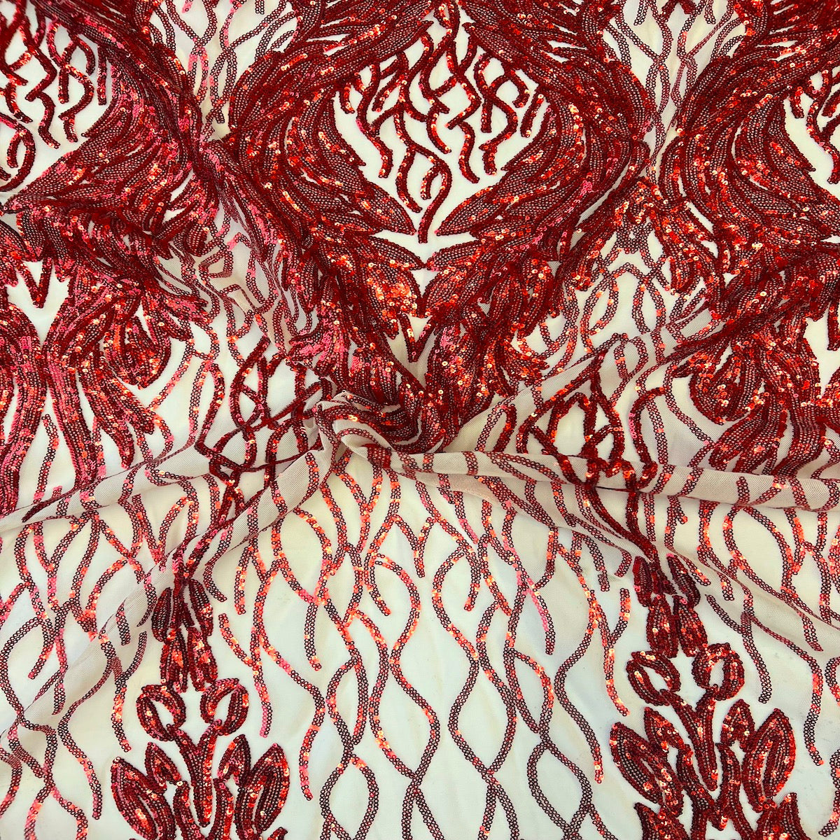 Stretch Sequins Fabric Lioness Mesh Backed