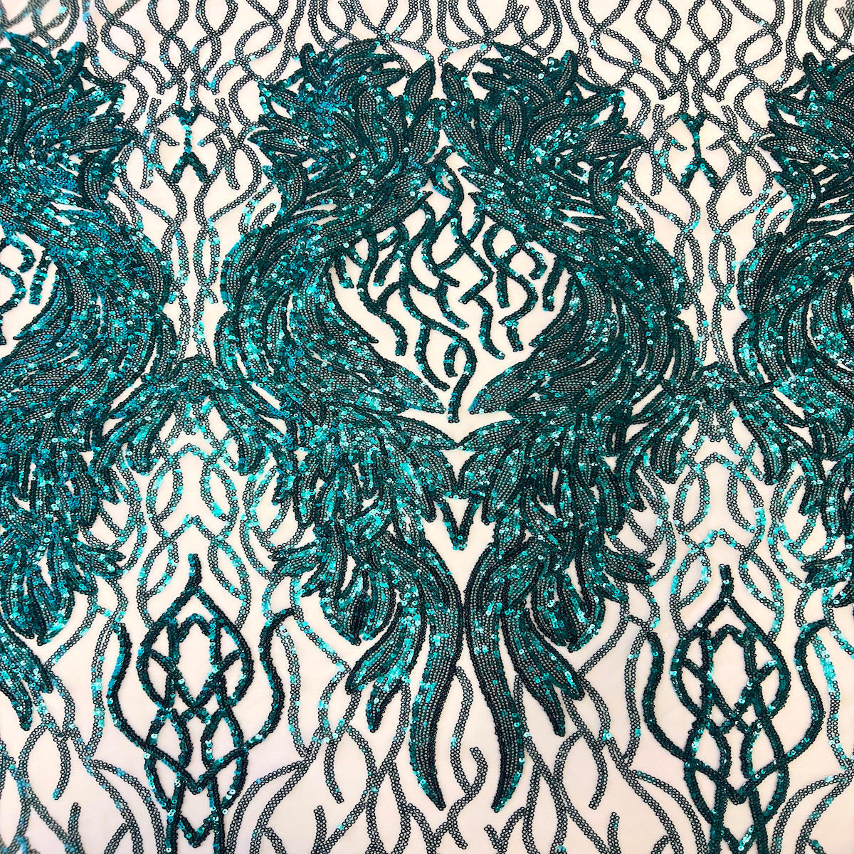 Stretch Sequins Fabric Lioness Mesh Backed