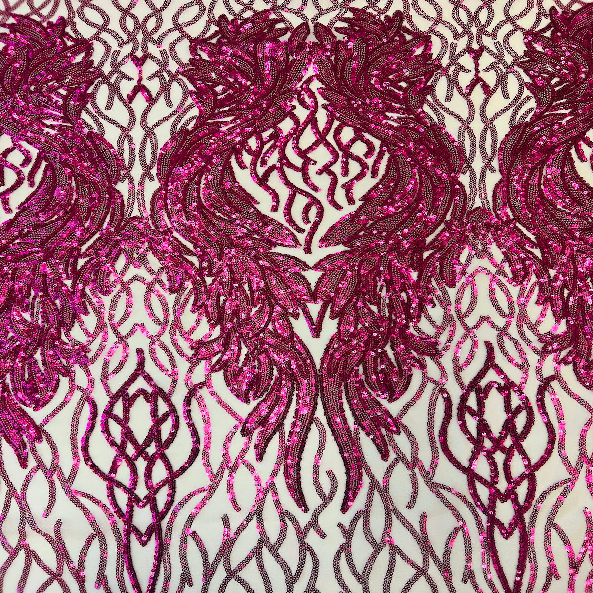 Stretch Sequins Fabric Lioness Mesh Backed