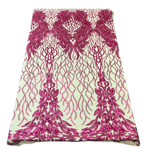 Stretch Sequins Fabric Lioness Mesh Backed