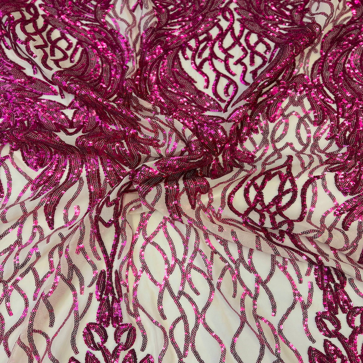 Stretch Sequins Fabric Lioness Mesh Backed