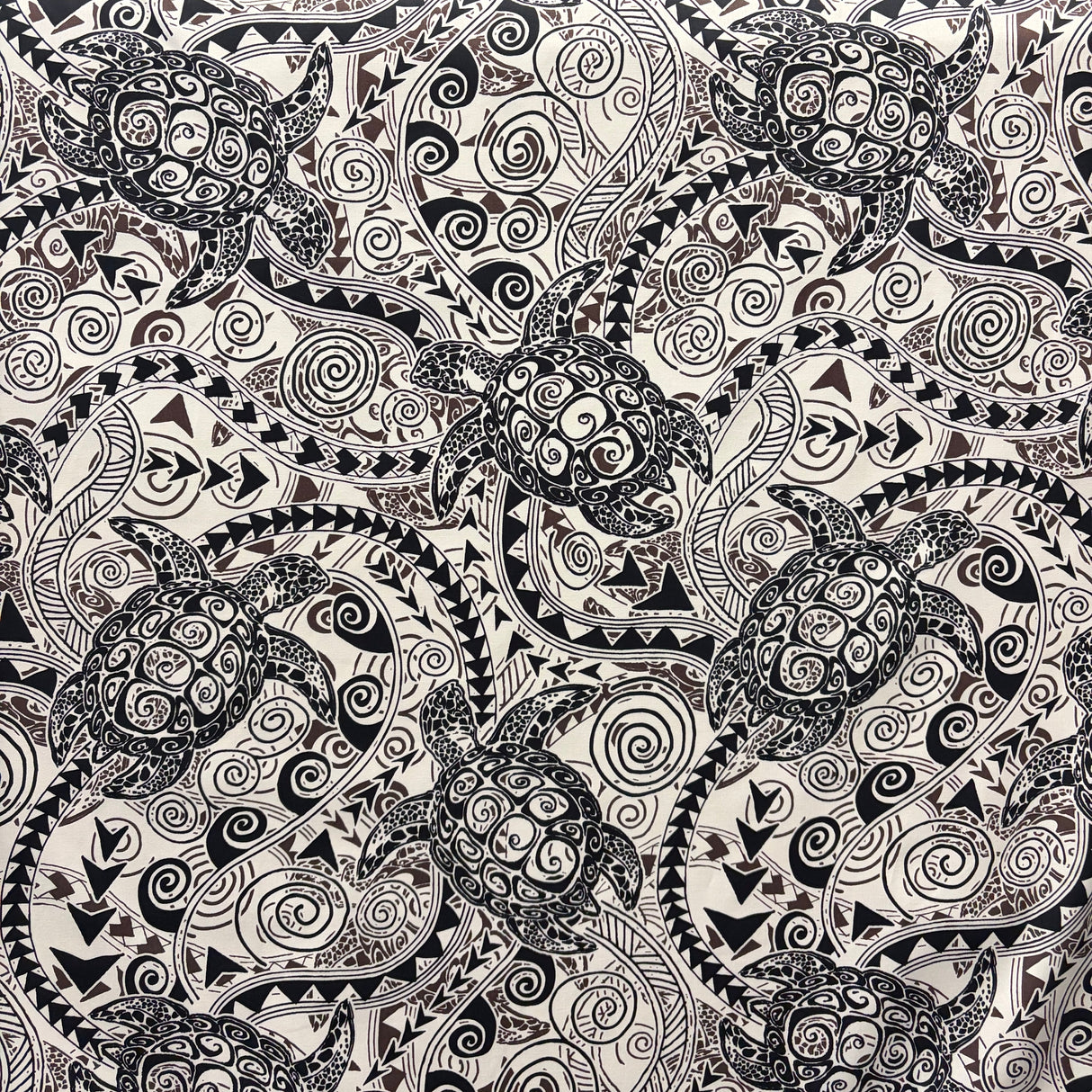 Cotton Tiki Turtle Print Fabric