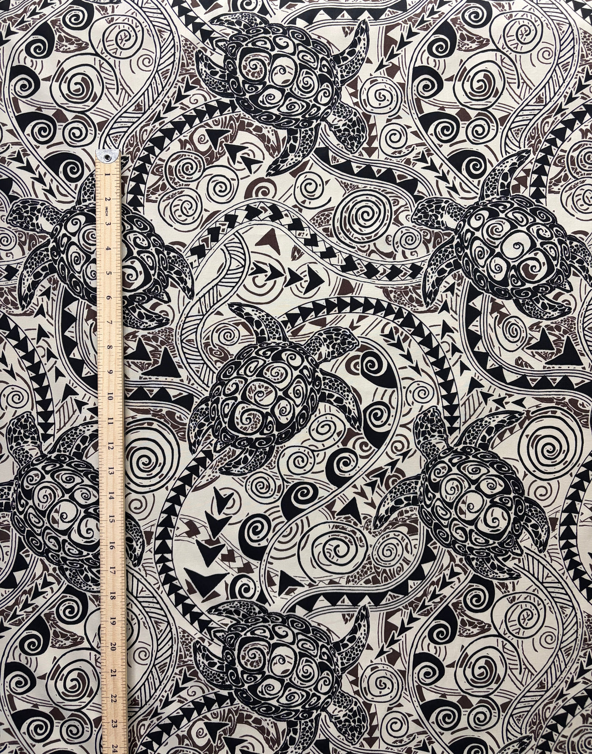 Cotton Tiki Turtle Print Fabric