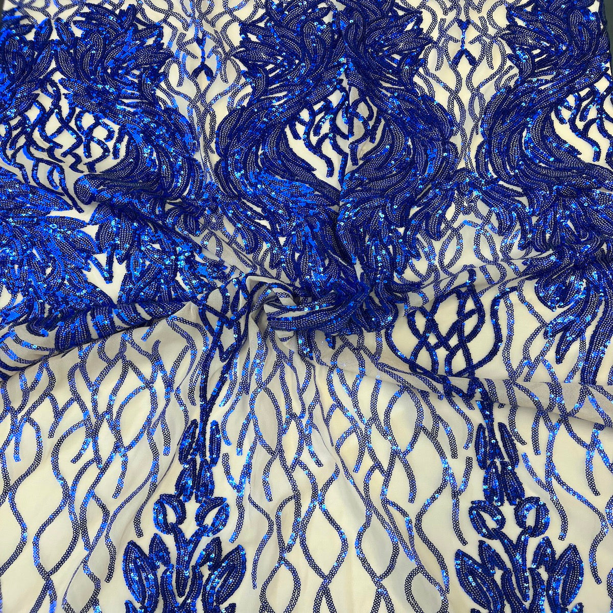 Stretch Sequins Fabric Lioness Mesh Backed