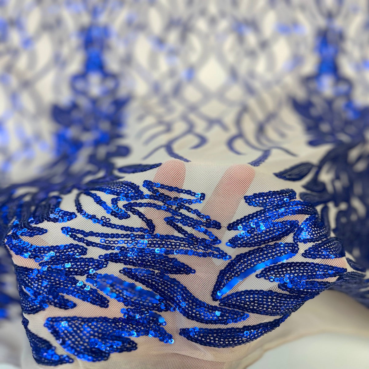 Stretch Sequins Fabric Lioness Mesh Backed
