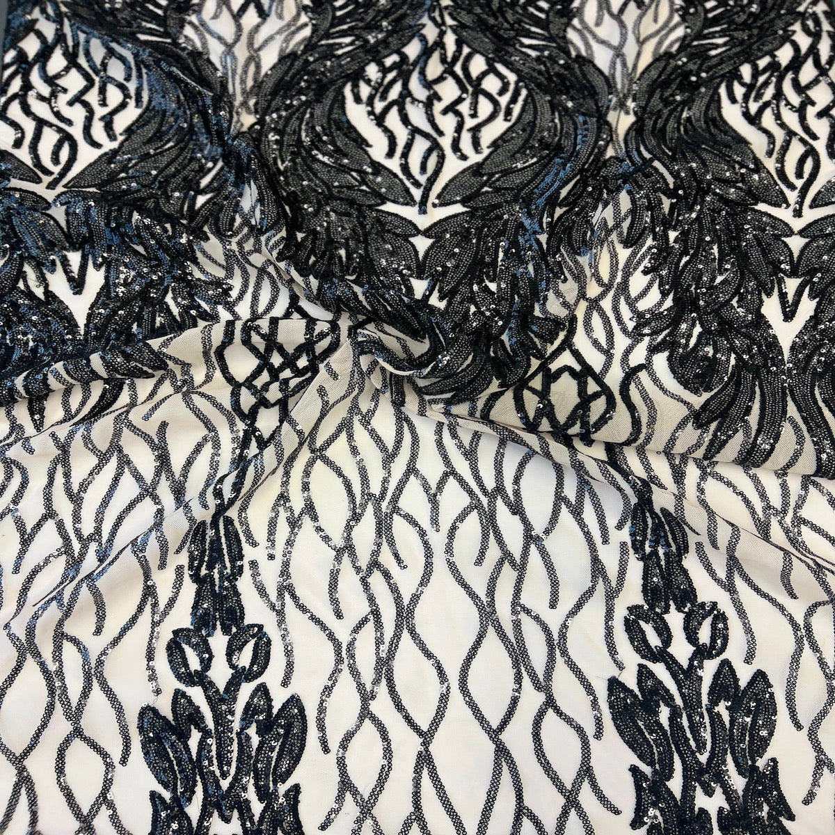 Stretch Sequins Fabric Lioness Mesh Backed