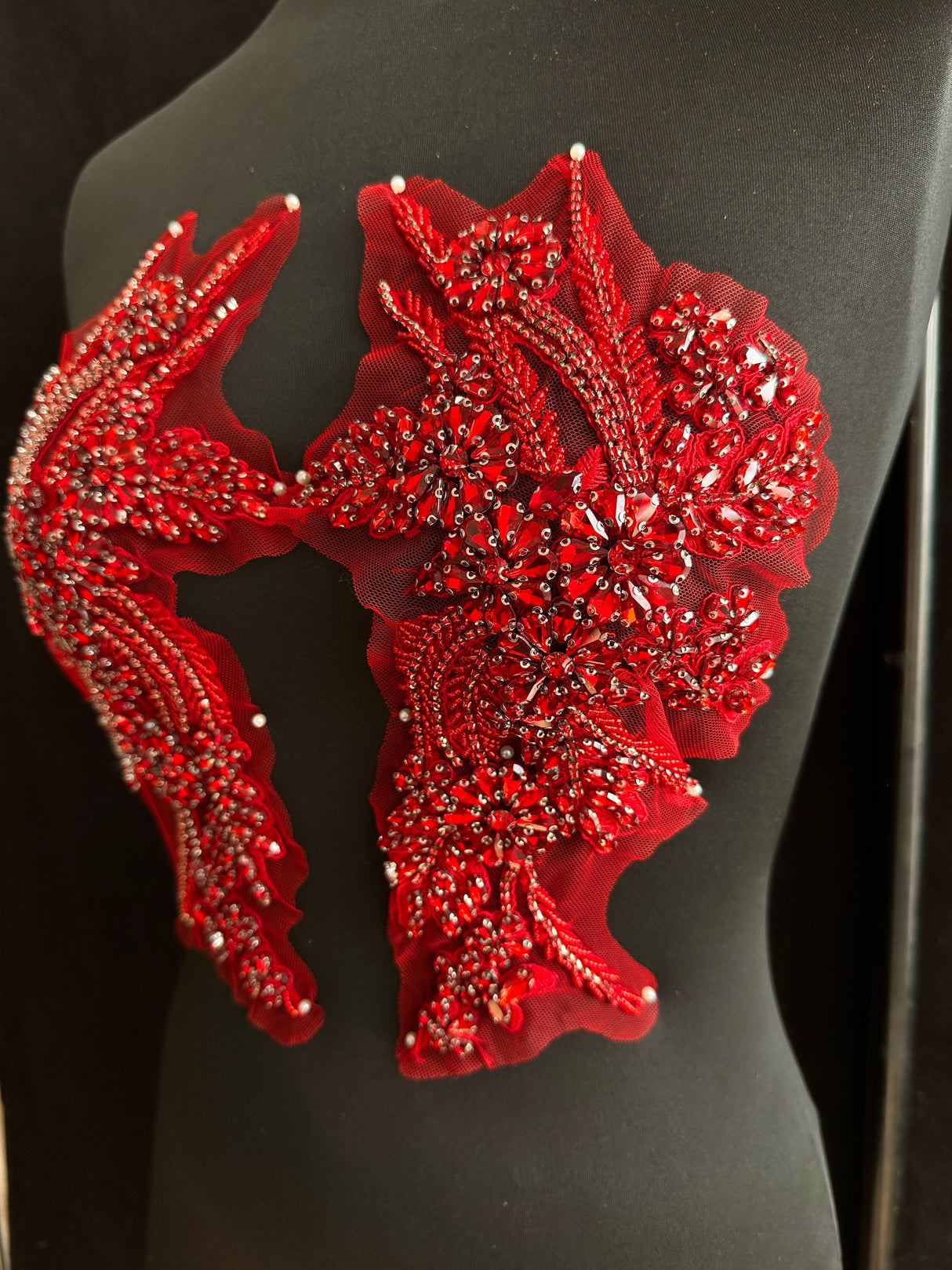 Wine Red Rhinestone Applique