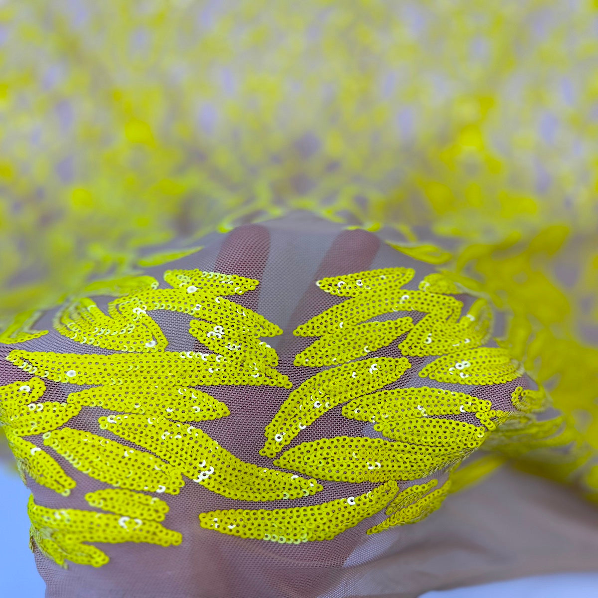 Stretch Sequins Fabric Lioness Mesh Backed