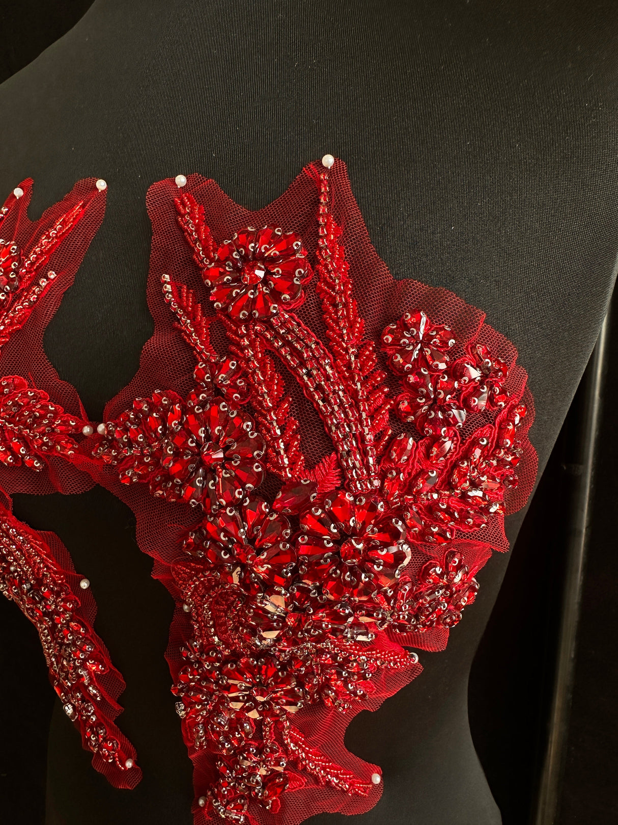 Wine Red Rhinestone Applique