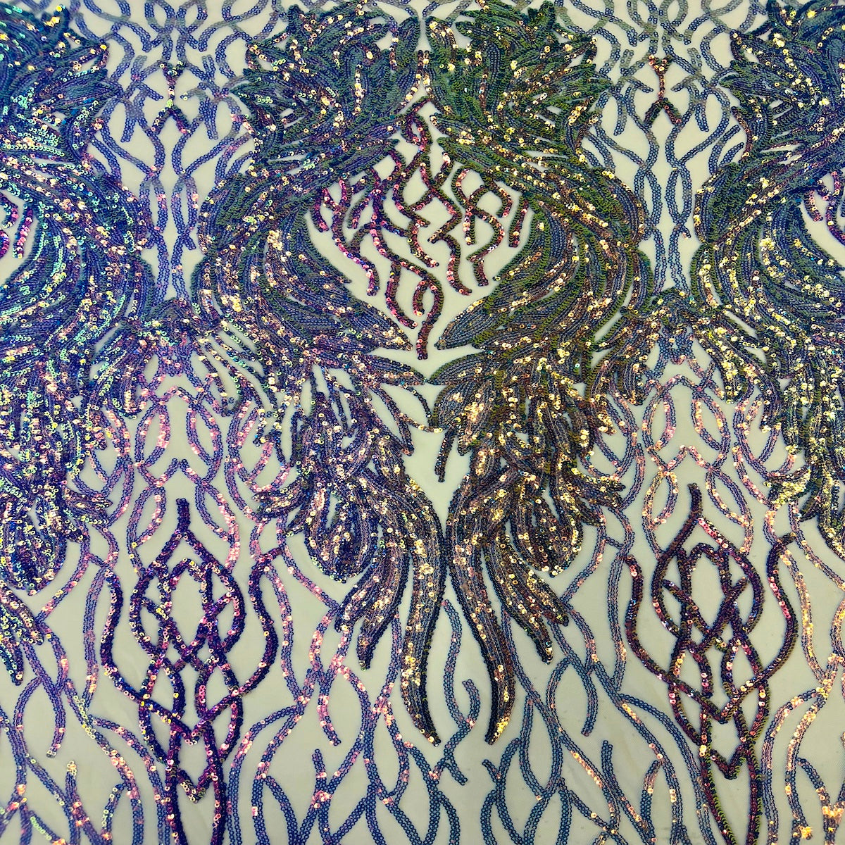 Stretch Sequins Fabric Lioness Mesh Backed