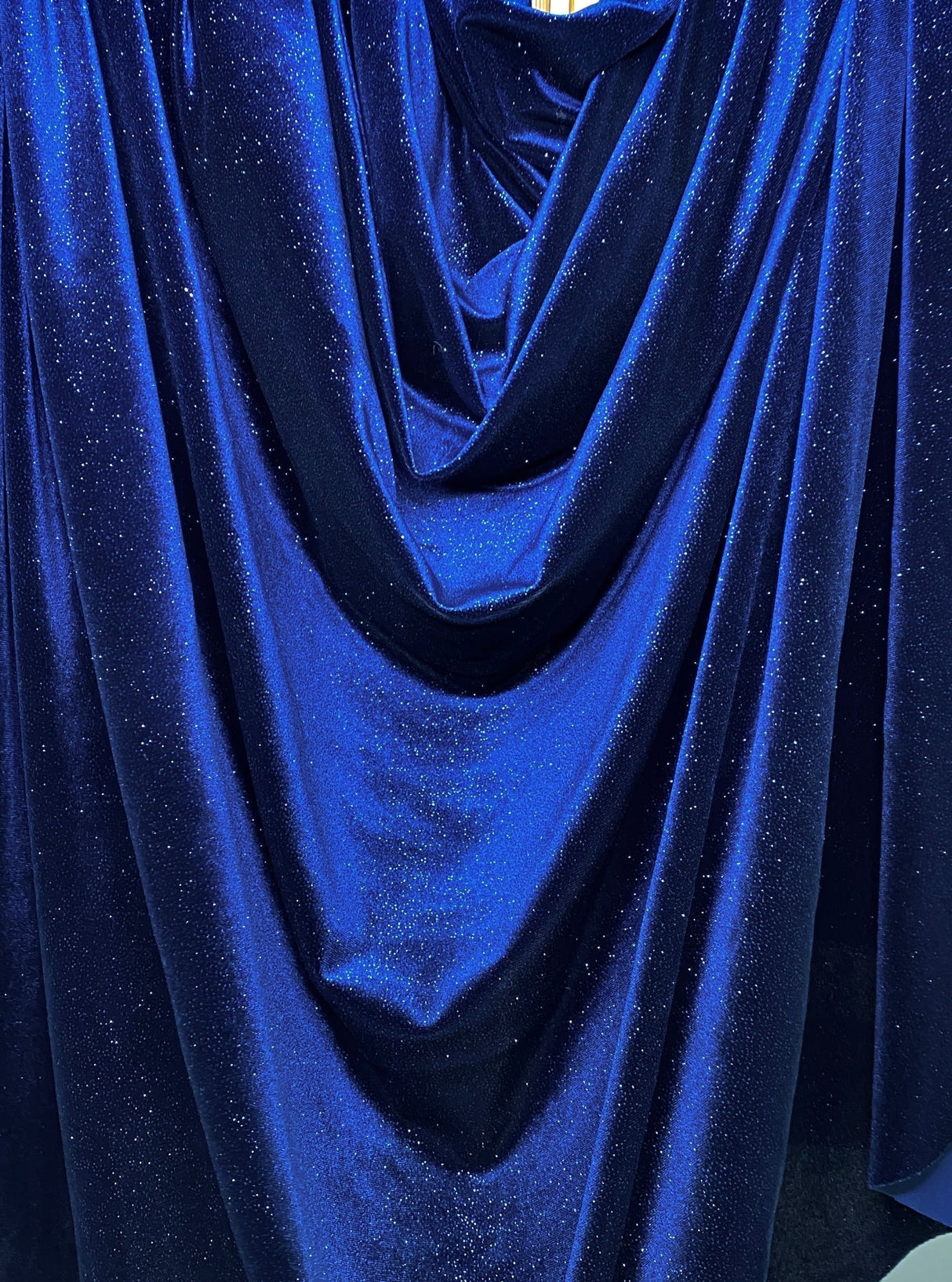 Shimmery Stretch Velvet Navy Blue