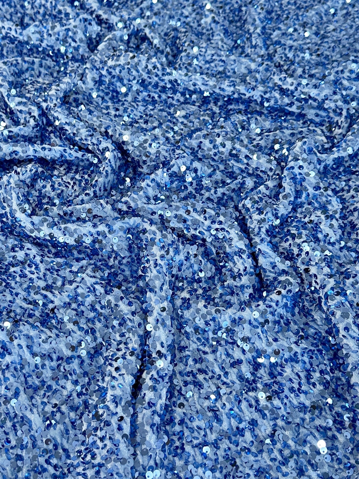 Sky Blue Sequin Velvet