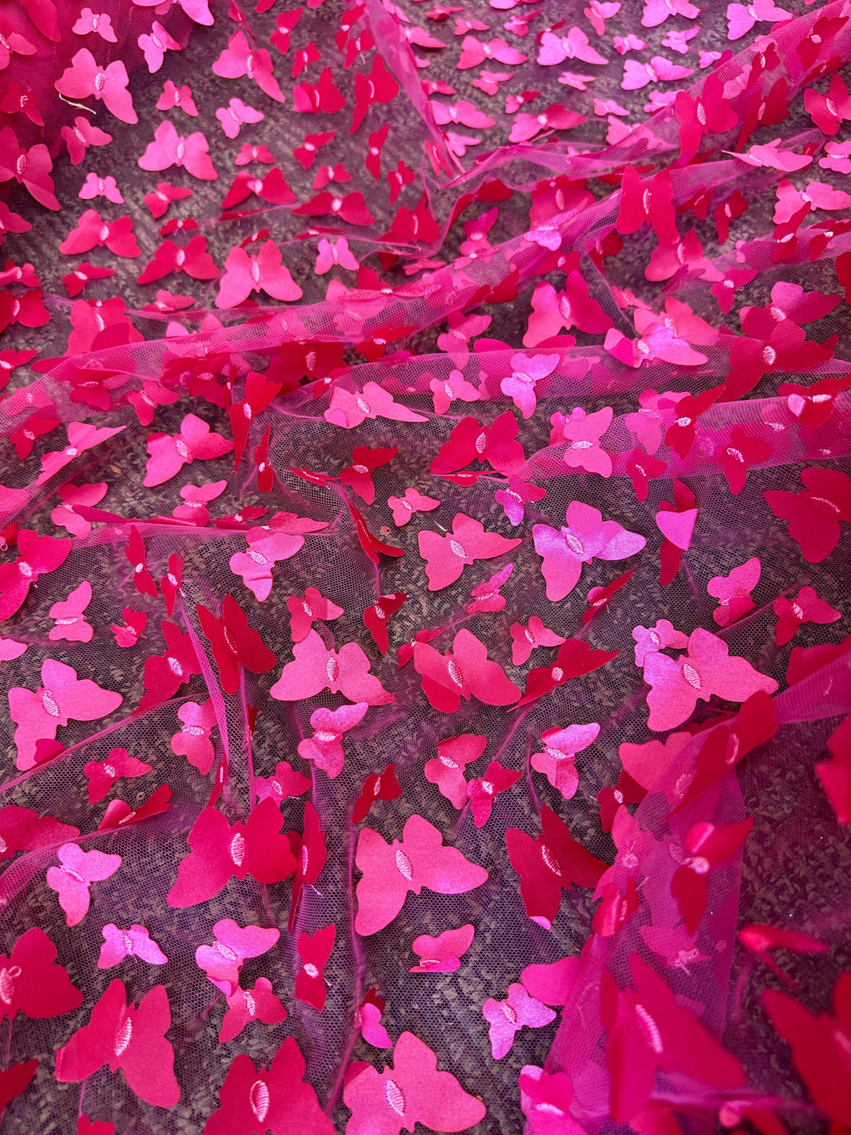 3D Butterfly Lace Hot Pink