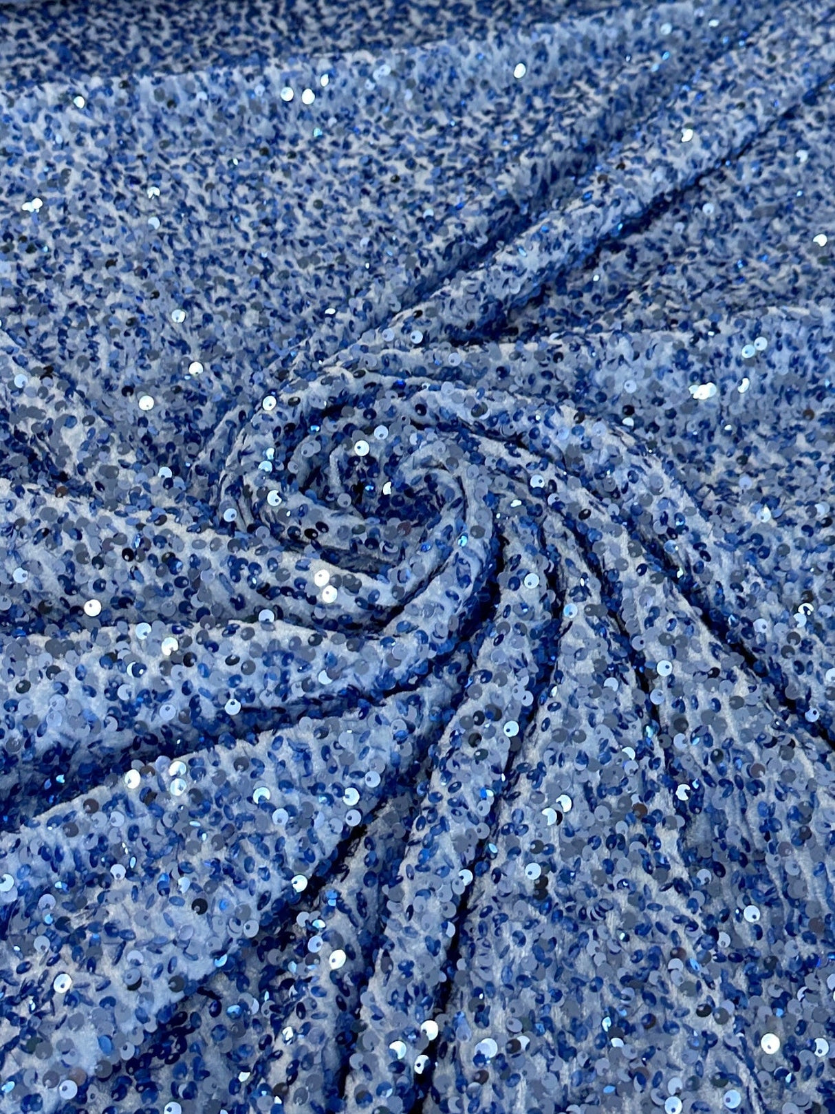 Sky Blue Sequin Velvet