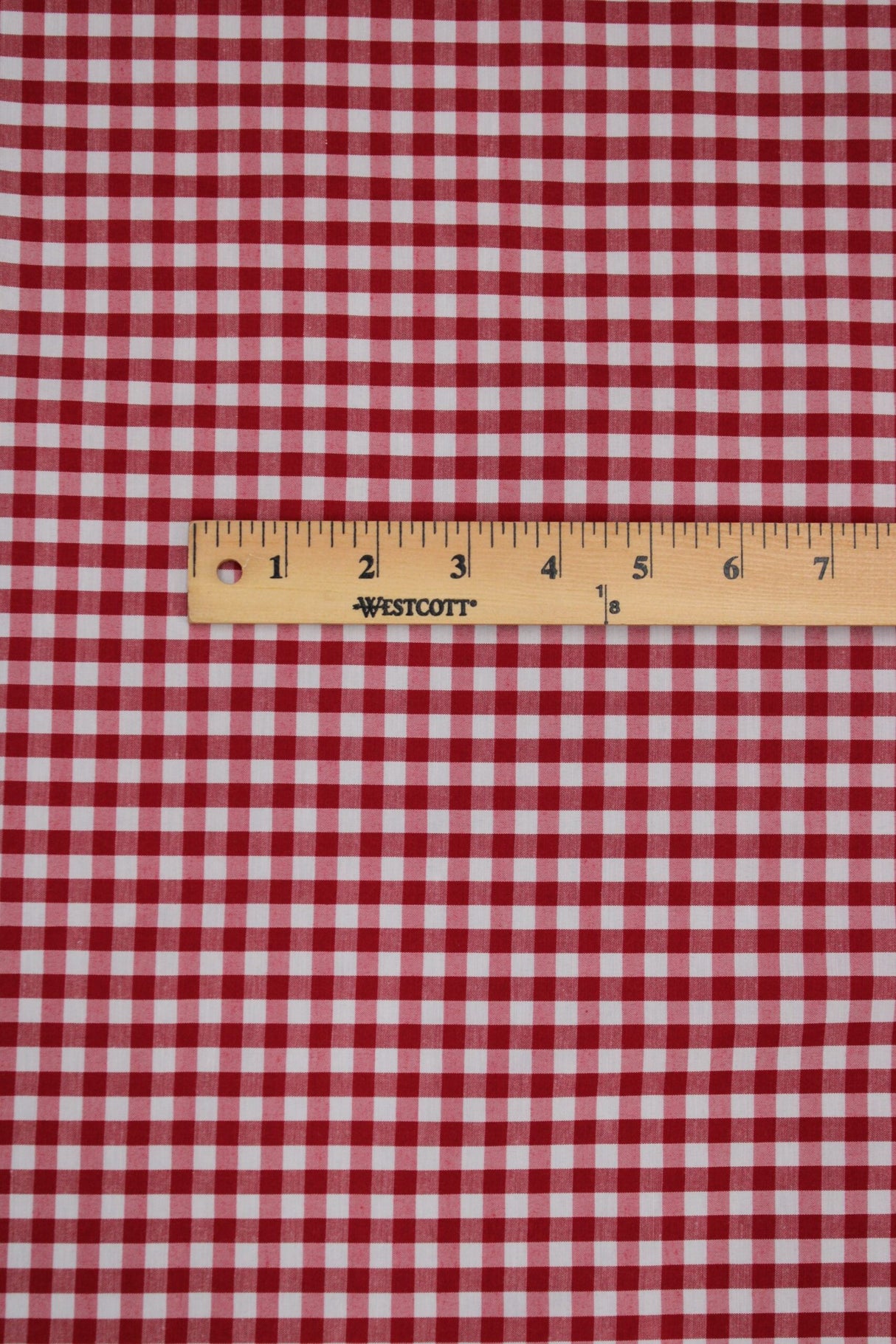 1/8 Red Gingham Checkered Poly Cotton Fabric - Red Gingham Checkered, 58/59" Width