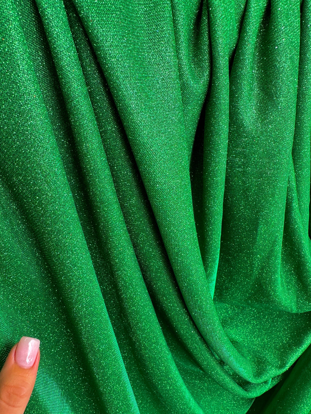 Green Stretch Metallic Lurex