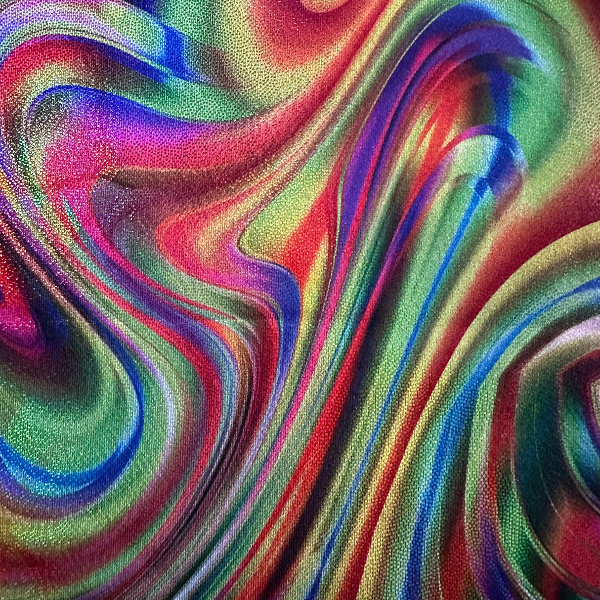 Polyester Spandex Volcano Abstract Rainbow Fabric 60"