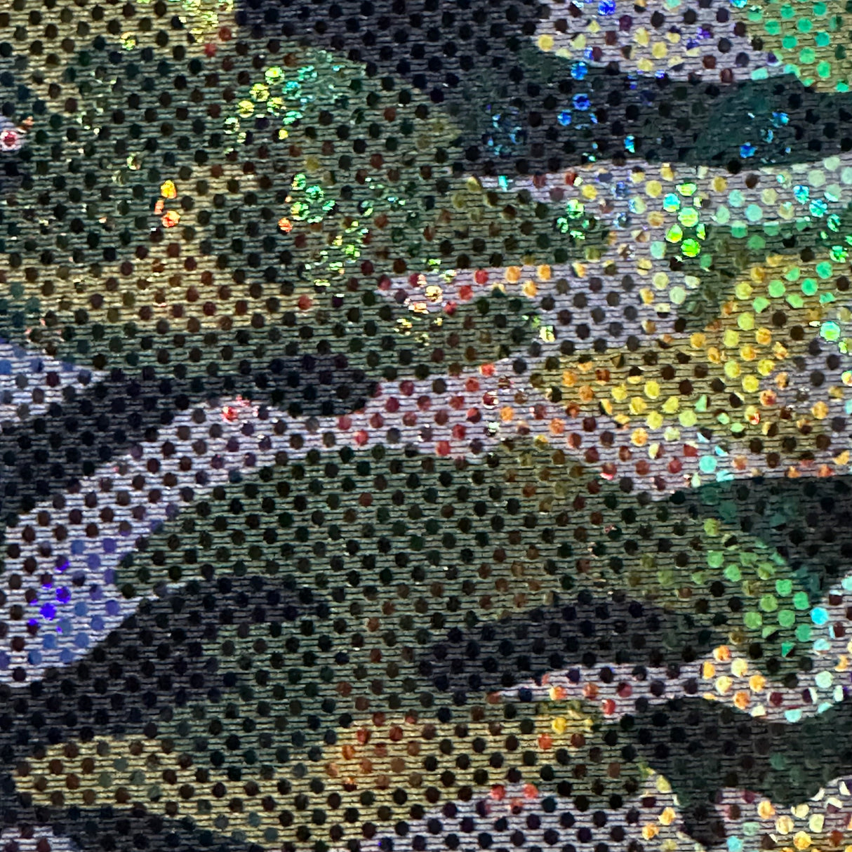 Poly Spandex Shattered Camouflage Hologram Fabric