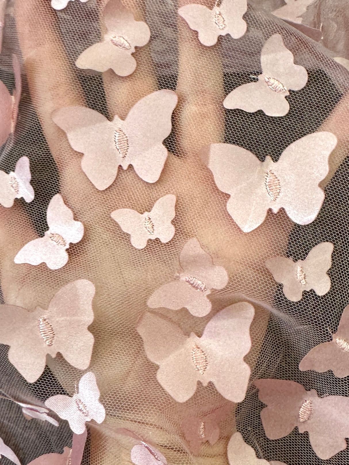 Blush 3D Butterfly Lace